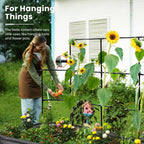 Galvanized Metal Raised Garden Bed with Trellis