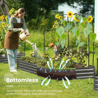 Galvanized Metal Raised Garden Bed with Trellis