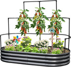 Galvanized Metal Raised Garden Bed with Trellis