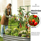Galvanized Metal Raised Garden Bed with Trellis