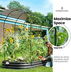 Galvanized Metal Raised Garden Bed with Trellis
