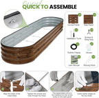 Galvanized Metal Raised Garden Bed Kit (2Pack)