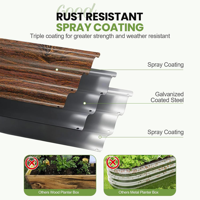 Galvanized Raised Garden Bed Kit 2pcs
