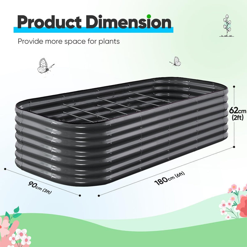 Galvanized Raised Garden Bed Kit Oval Metal Planter