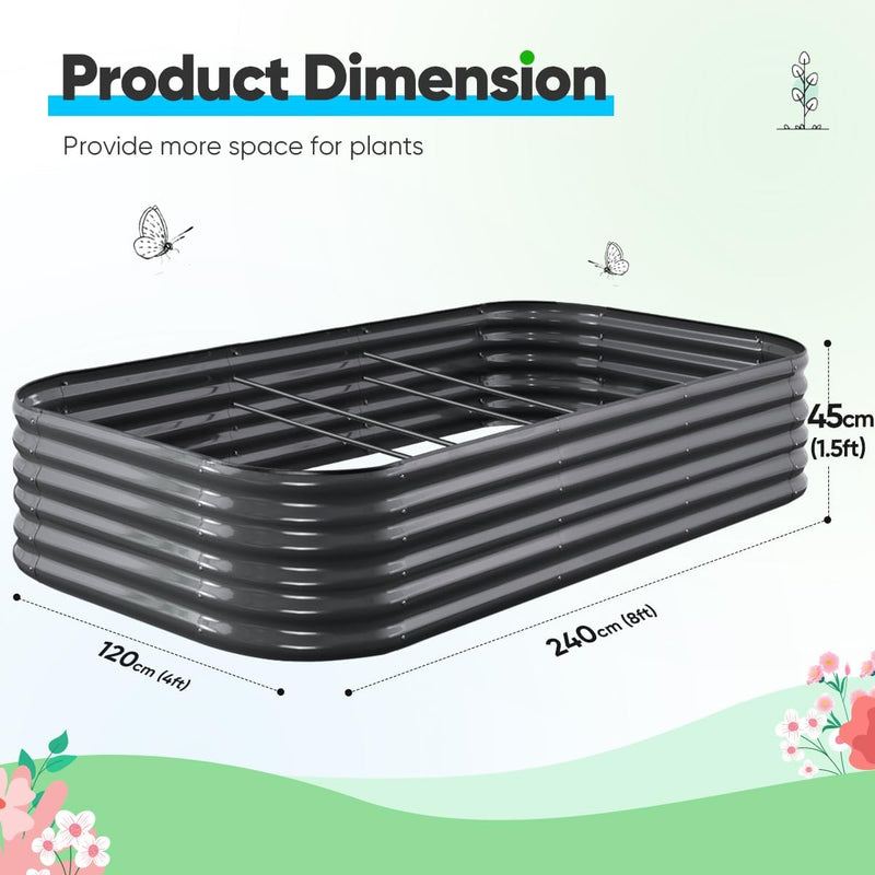 Galvanized Raised Garden Bed Kit Oval Metal Planter