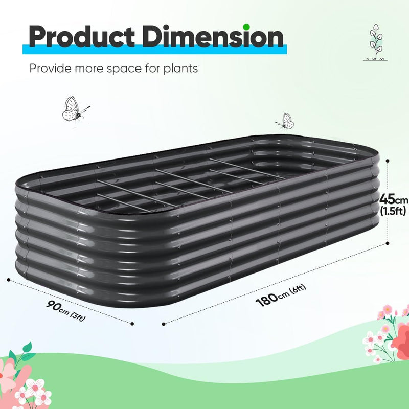 Galvanized Raised Garden Bed Kit Oval Metal Planter