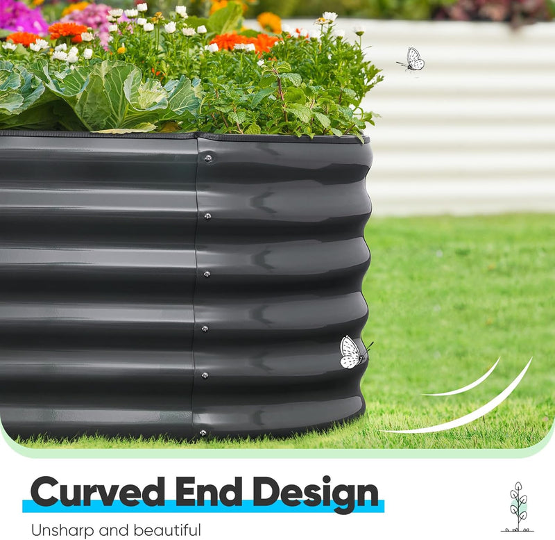 Galvanized Raised Garden Bed Kit Oval Metal Planter
