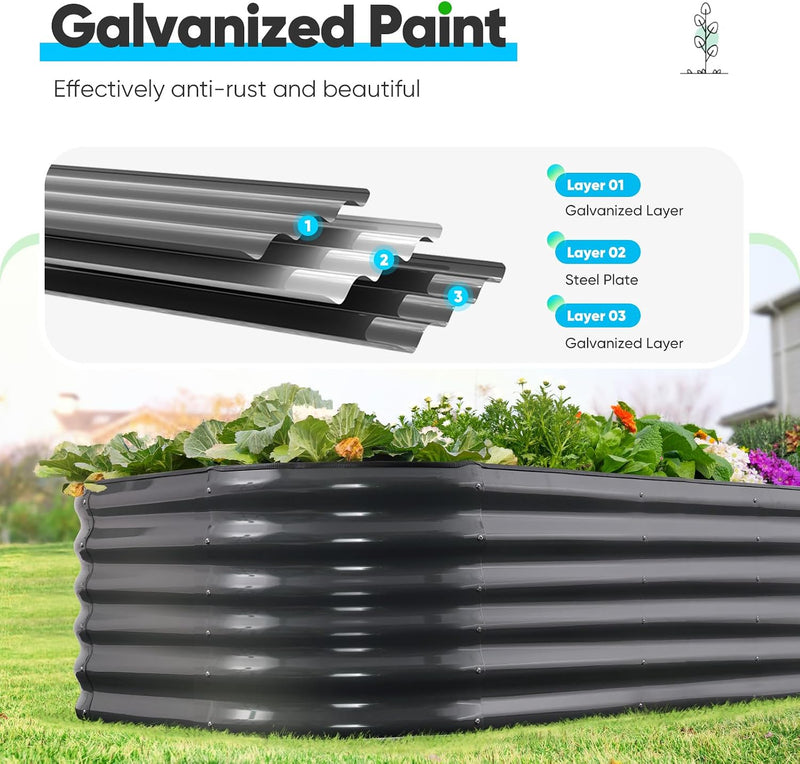 Galvanized Raised Garden Bed Kit Oval Metal Planter