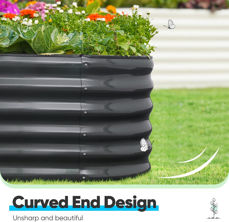 Galvanized Raised Garden Bed Kit Oval Metal Planter