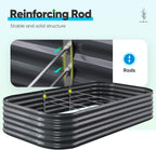 Galvanized Raised Garden Bed Kit Oval Metal Planter