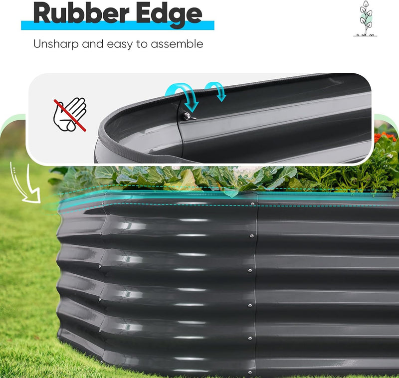 Galvanized Raised Garden Bed Kit Oval Metal Planter