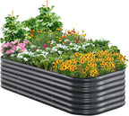 Galvanized Raised Garden Bed Kit Oval Metal Planter