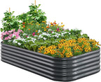 Galvanized Raised Garden Bed Kit Oval Metal Planter