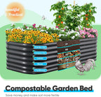 Galvanized Raised Garden Bed Kit Oval Metal Planter