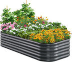 Galvanized Raised Garden Bed Kit Oval Metal Planter