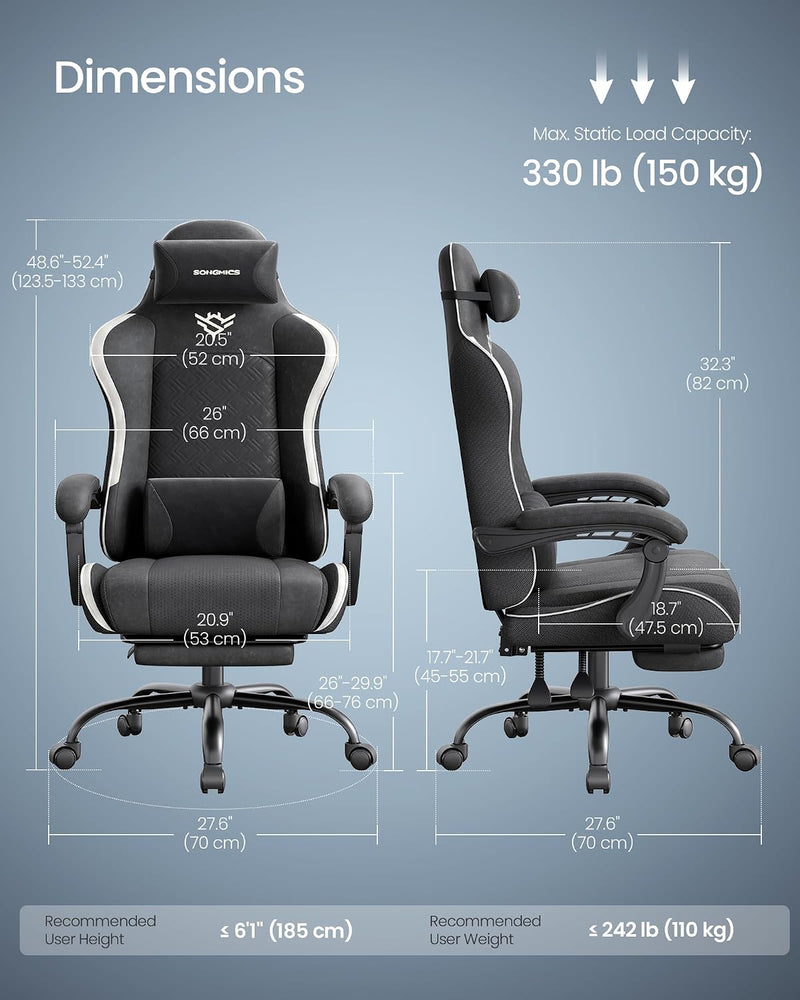 Gaming Chair Ergonomic Office with Footrest