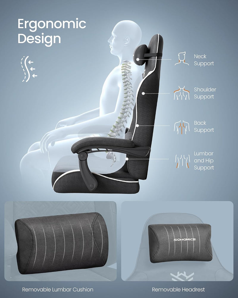 Gaming Chair Ergonomic Office with Footrest