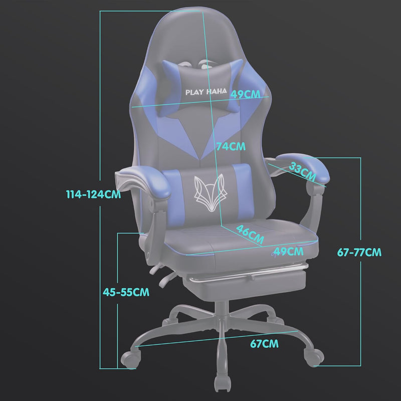Gaming Chair Ergonomic with High-Density Foam Breathable PU