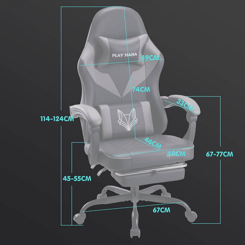 Gaming Chair Ergonomic with High-Density Foam Breathable PU