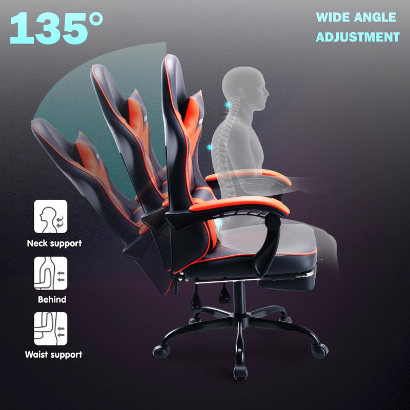 Gaming Chair Ergonomic with High-Density Foam Breathable PU