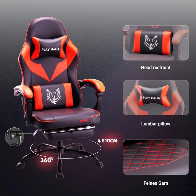 Gaming Chair Ergonomic with High-Density Foam Breathable PU