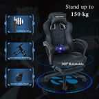 Gaming Chair for Adults with Footrest and Massage