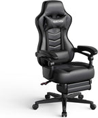 Gaming Chair for Adults with Footrest and Massage