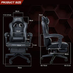 Gaming Chair for Adults with Footrest and Massage