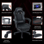 Gaming Chair for Adults with Footrest and Massage
