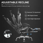 Gaming Chair Massage Computer Chairs with Footrest Headrest