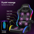 Gaming Chair with 8-Point Massage Ergonomic Computer Office