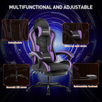 Gaming Chair with Footrest Ergonomic Computer Lumbar Support