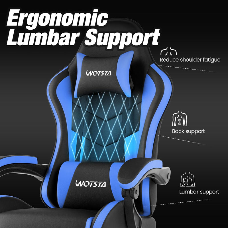 Gaming Chair with Footrest Ergonomic Computer Lumbar Support