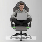 Gaming Chair with Footrest Ergonomic Office Lumbar Support