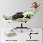Gaming Chair with Footrest Ergonomic Office Lumbar Support