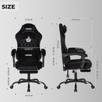 Gaming Chair with Footrest Ergonomic Office Lumbar Support