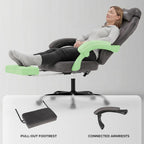 Gaming Chair with Footrest Ergonomic Office Lumbar Support