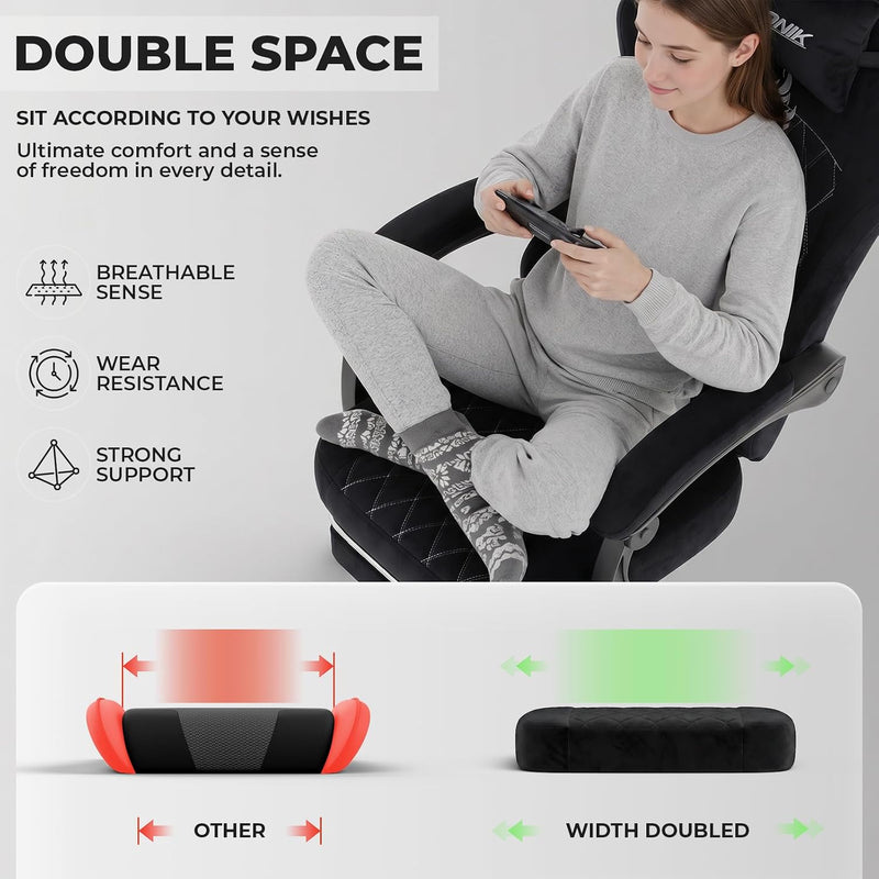 Gaming Chair with Footrest Ergonomic Office Lumbar Support