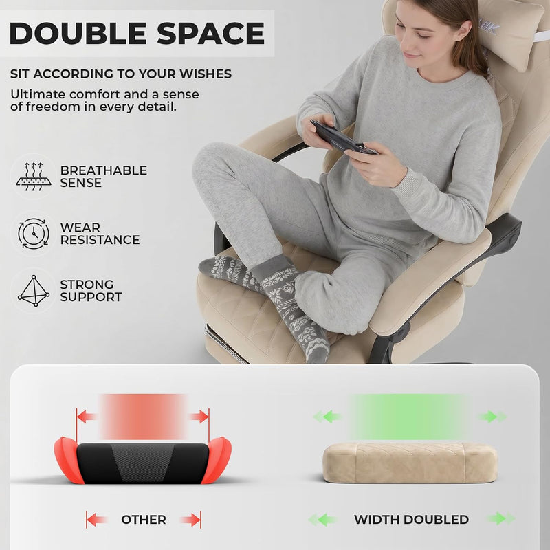 Gaming Chair with Footrest Ergonomic Office Lumbar Support