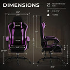 Gaming Chair with Footrest Lumbar Ergonomic Leather Mesh