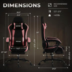 Gaming Chair with Footrest Lumbar Ergonomic Leather Mesh
