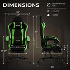 Gaming Chair with Footrest Lumbar Ergonomic Leather Mesh