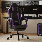 Gaming Chair with Footrest Lumbar Ergonomic Leather Mesh
