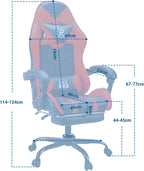 Gaming Chair with Footrest Lumbar Support Reclining Swivel