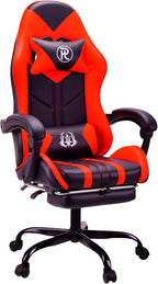 Gaming Chair with Footrest Lumbar Support Reclining Swivel