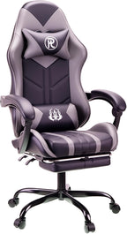 Gaming Chair with Footrest Lumbar Support Reclining Swivel