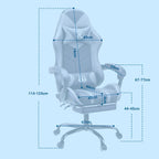 Gaming Chair with Footrest Lumbar Support Reclining Swivel