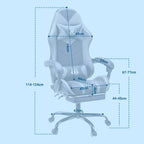 Gaming Chair with Footrest Lumbar Support Reclining Swivel