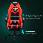 Gaming Chair with Footrest Lumbar Support Reclining Swivel