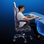 Gaming Chair with Footrest Lumbar Support Reclining Swivel